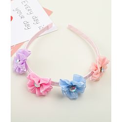 Pine Kids Hair Bands With Floral Applique - Multicolor
