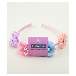 Pine Kids Hair Bands With Floral Applique - Multicolor