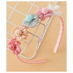 Pine Kids Hair Bands With Floral Applique - Multicolor
