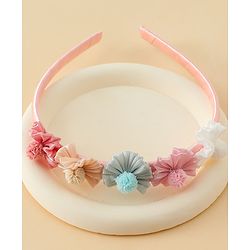 Pine Kids Hair Bands With Floral Applique - Multicolor