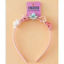 Pine Kids Hair Bands With Floral Applique - Multicolor
