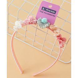 Pine Kids Hair Bands With Floral Applique - Multicolor