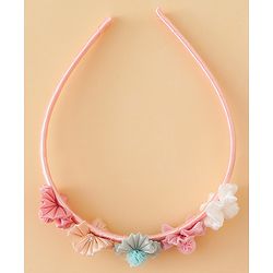 Pine Kids Hair Bands With Floral Applique - Multicolor