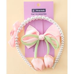 Pine Kids Hair Accessories Combo Set Free Size - Pink