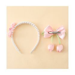 Pine Kids Hair Accessories Combo Set Free Size - Pink