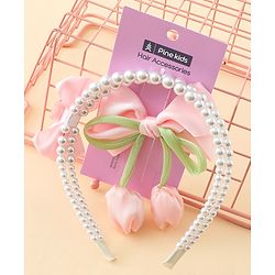 Pine Kids Hair Accessories Combo Set Free Size - Pink