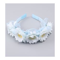 Pine Kids Hair Bands With Floral Applique - Blue