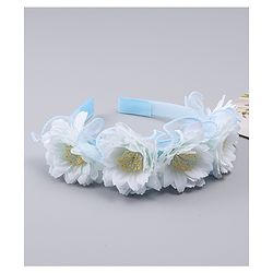 Pine Kids Hair Bands With Floral Applique - Blue