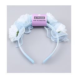Pine Kids Hair Bands With Floral Applique - Blue
