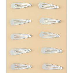 Pine Kids Hearts  & Floral  Printed Snap Clips Pack Of 10 - Light Blue Sea Green & Beige