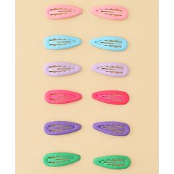 Pine Kids Snap Clips Pack of 12 -  Sea Green Red & Purple