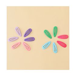 Pine Kids Snap Clips Pack of 12 -  Sea Green Red & Purple