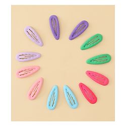 Pine Kids Snap Clips Pack of 12 -  Sea Green Red & Purple