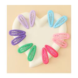 Pine Kids Snap Clips Pack of 12 -  Sea Green Red & Purple