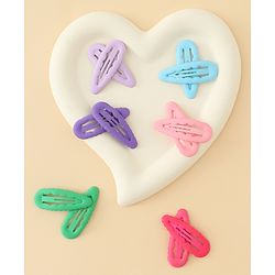 Pine Kids Snap Clips Pack of 12 -  Sea Green Red & Purple