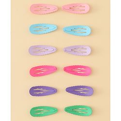 Pine Kids Snap Clips Pack of 12 -  Sea Green Red & Purple