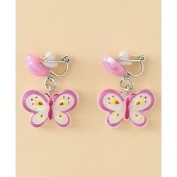 Pine Kids Earrings with Butterfly Design - Purple