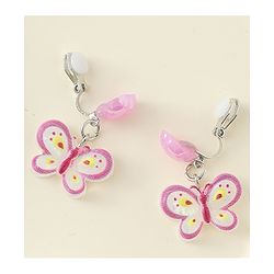 Pine Kids Earrings with Butterfly Design - Purple