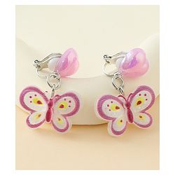 Pine Kids Earrings with Butterfly Design - Purple