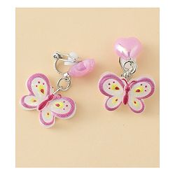 Pine Kids Earrings with Butterfly Design - Purple