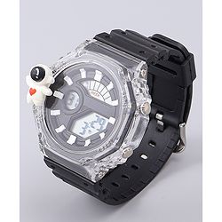 Pine Kids Free Size Digital Watch with Astronaut Applique - Black