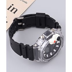 Pine Kids Free Size Digital Watch with Astronaut Applique - Black