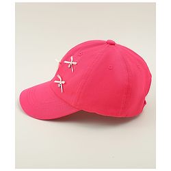 Pine Kids Cotton Baseball Cap With Bow Applique Fuchsia - Diameter 17 cm