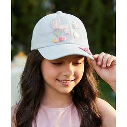 Pine Kids Cotton Baseball Cap With Heart & Star Applique Light Blue - Diameter 17 cm