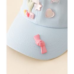 Pine Kids Cotton Baseball Cap With Heart & Star Applique Light Blue - Diameter 17 cm