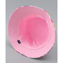 Pine Kids Bucket Hat With Heart Print White - Diameter 17 cm
