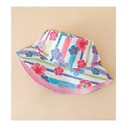 Pine Kids Bucket Hat With Floral Print White - Diameter 17 cm