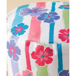 Pine Kids Bucket Hat With Floral Print White - Diameter 17 cm