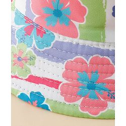 Pine Kids Bucket Hat With Floral Print White - Diameter 17 cm