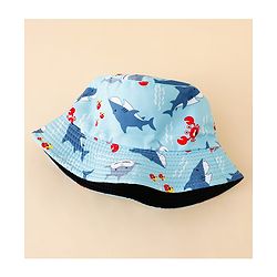 Pine Kids Bucket Hat With Shark Print Light Blue - Diameter 17 cm