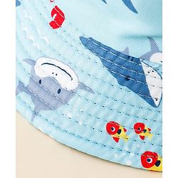Pine Kids Bucket Hat With Shark Print Light Blue - Diameter 17 cm