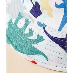 Pine Kids Bucket Hat With Dino Print White - Diameter 17 cm