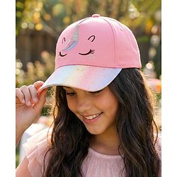 Pine Kids Baseball Cap With Unicorn Embroidery Pink - Diameter 17 cm
