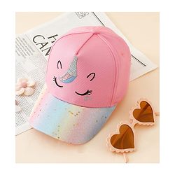 Pine Kids Baseball Cap With Unicorn Embroidery Pink - Diameter 17 cm