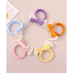 Pine Kids Hair Rubber Bands  Free Size Pack of 5 - Multicolor