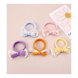 Pine Kids Hair Rubber Bands  Free Size Pack of 5 - Multicolor