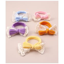 Pine Kids Hair Rubber Bands  Free Size Pack of 5 - Multicolor