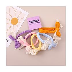 Pine Kids Hair Rubber Bands  Free Size Pack of 5 - Multicolor