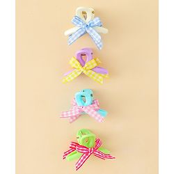 Pine Kids Hair Claw Clips With Bow Applique Pack of 4 - Multicolor