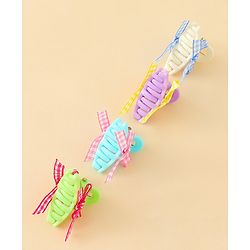 Pine Kids Hair Claw Clips With Bow Applique Pack of 4 - Multicolor