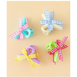Pine Kids Hair Claw Clips With Bow Applique Pack of 4 - Multicolor