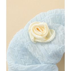 Pine Kids Rubber Bands & Scrunchies Sets  With Floral Applique Pack of 2 - Blue & Pink
