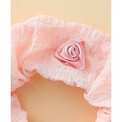 Pine Kids Rubber Bands & Scrunchies Sets  With Floral Applique Pack of 2 - Blue & Pink