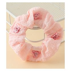 Pine Kids Rubber Bands & Scrunchies Sets  With Floral Applique Pack of 2 - Blue & Pink