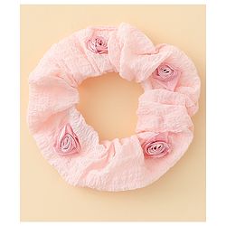 Pine Kids Rubber Bands & Scrunchies Sets  With Floral Applique Pack of 2 - Blue & Pink