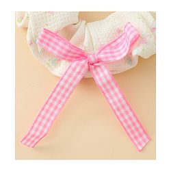 Pine Kids Rubber Bands & Scrunchies Sets With Floral Print & Bow Applique - Pink & Purple